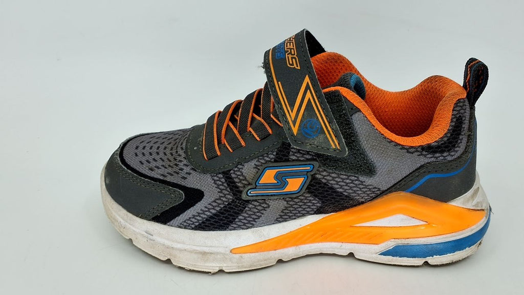 Skechers Kids Boys Tri-Namics Sneaker, Charcoal/Orange,12 Little Kid