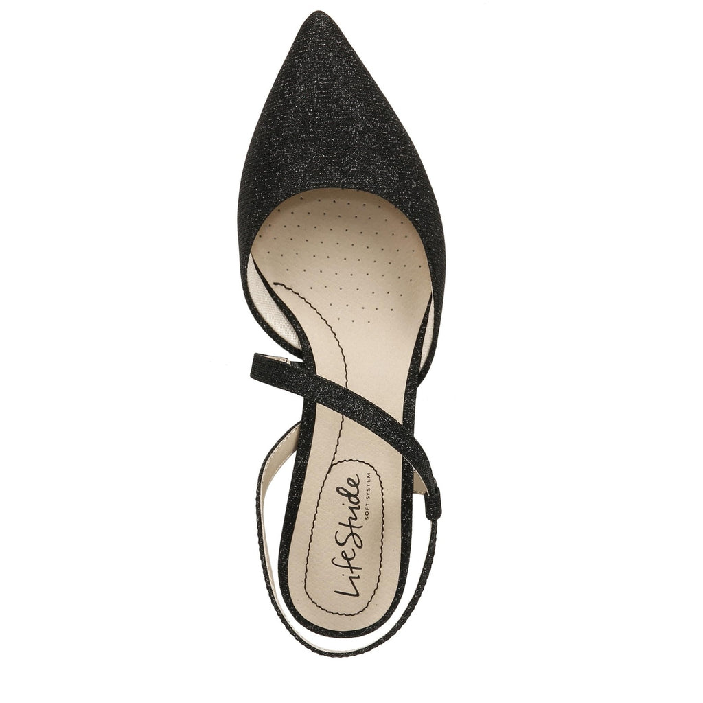 LifeStride Womens Minimalist Pump Black Shimmer 7.5 W