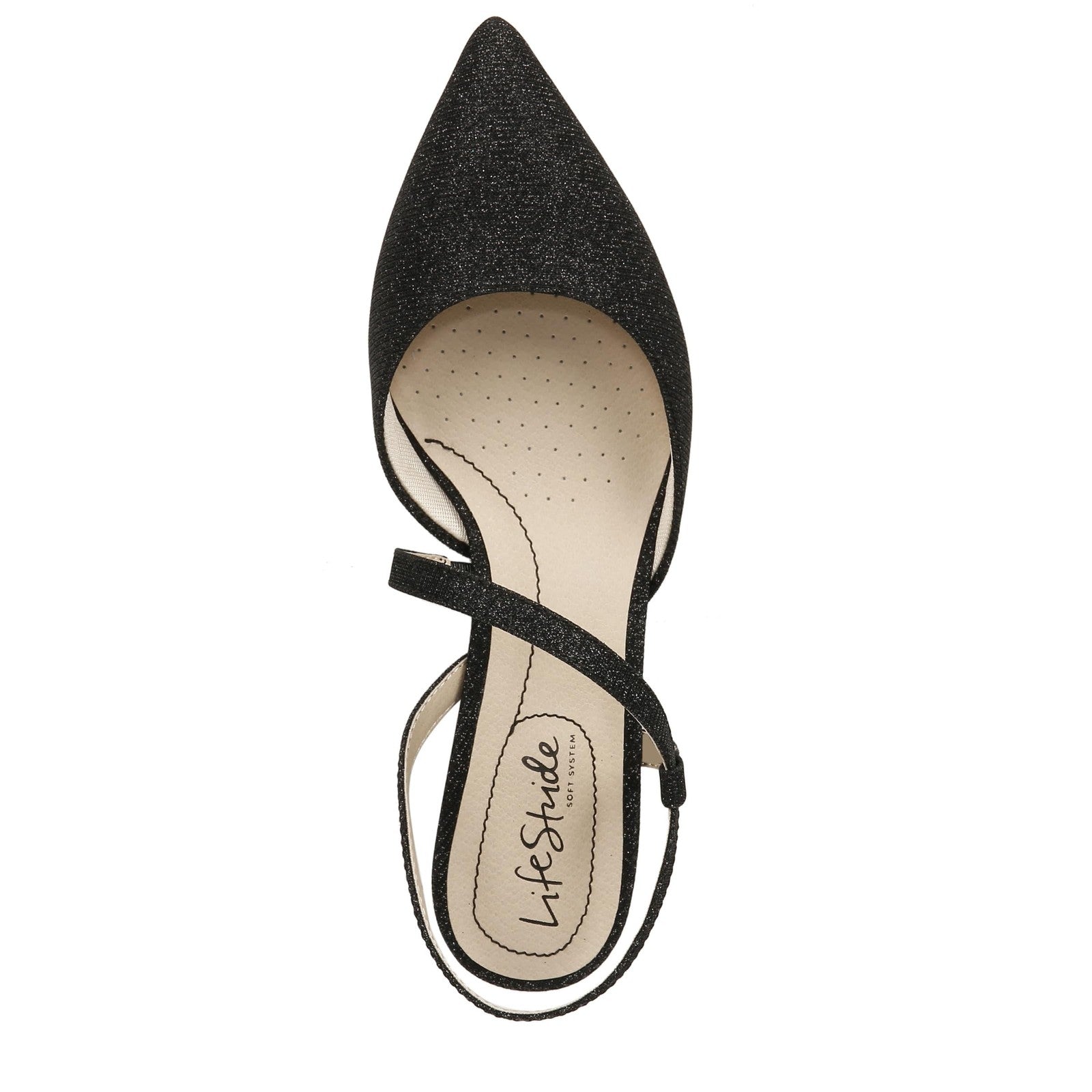 LifeStride Womens Minimalist Pump Black Shimmer 7.5 W