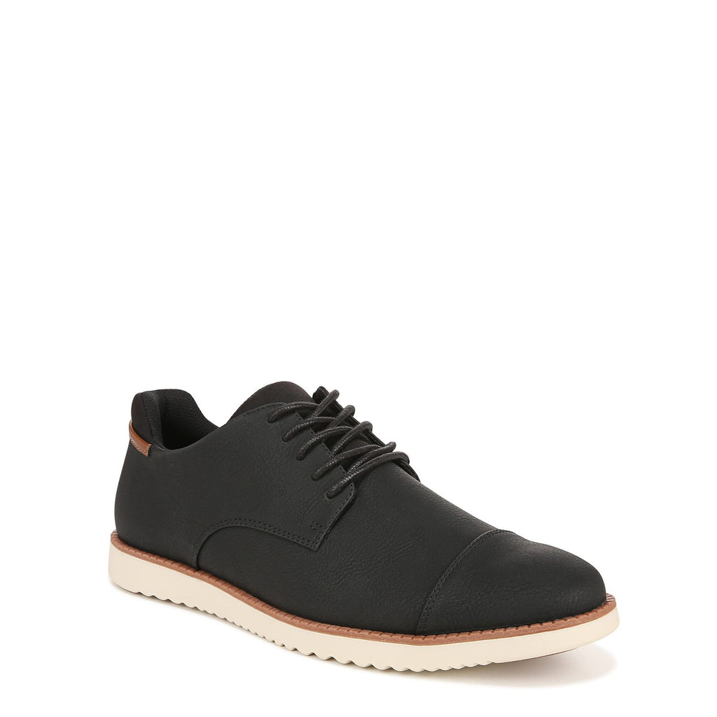 Dr. Scholl's Shoes Mens Sync Cap Toe Lace Up Oxford Black Smooth 9.5 M