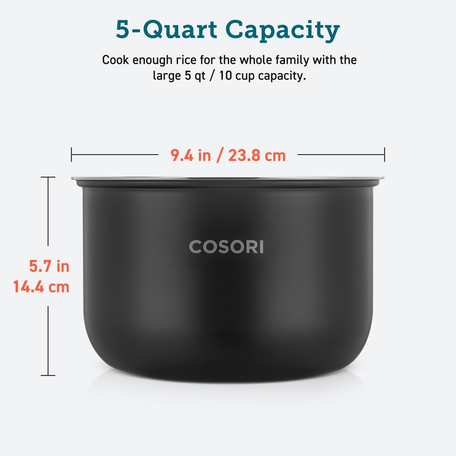 5-Quart Non-Stick Inner Pot for COSORI Rice Cooker CRP-R501IP-KUS