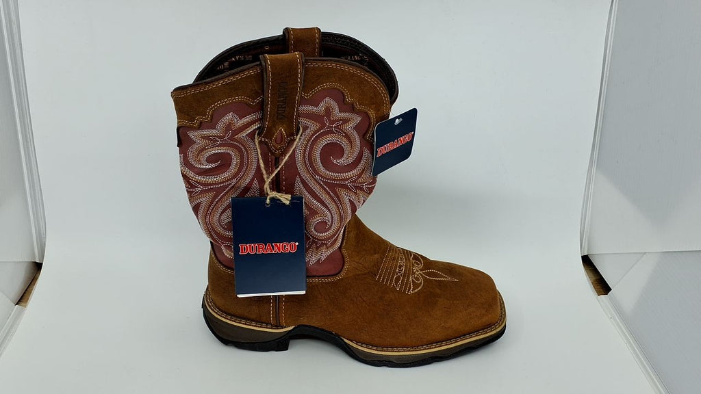 Durango womens Lady Rebel Work Western Boot, Briar Brown and Rusty Red, 8 US