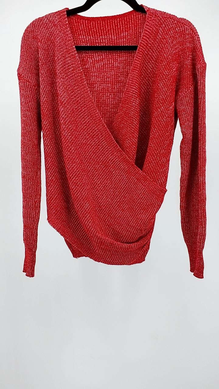 Surplice Long Sleeve Knit Top