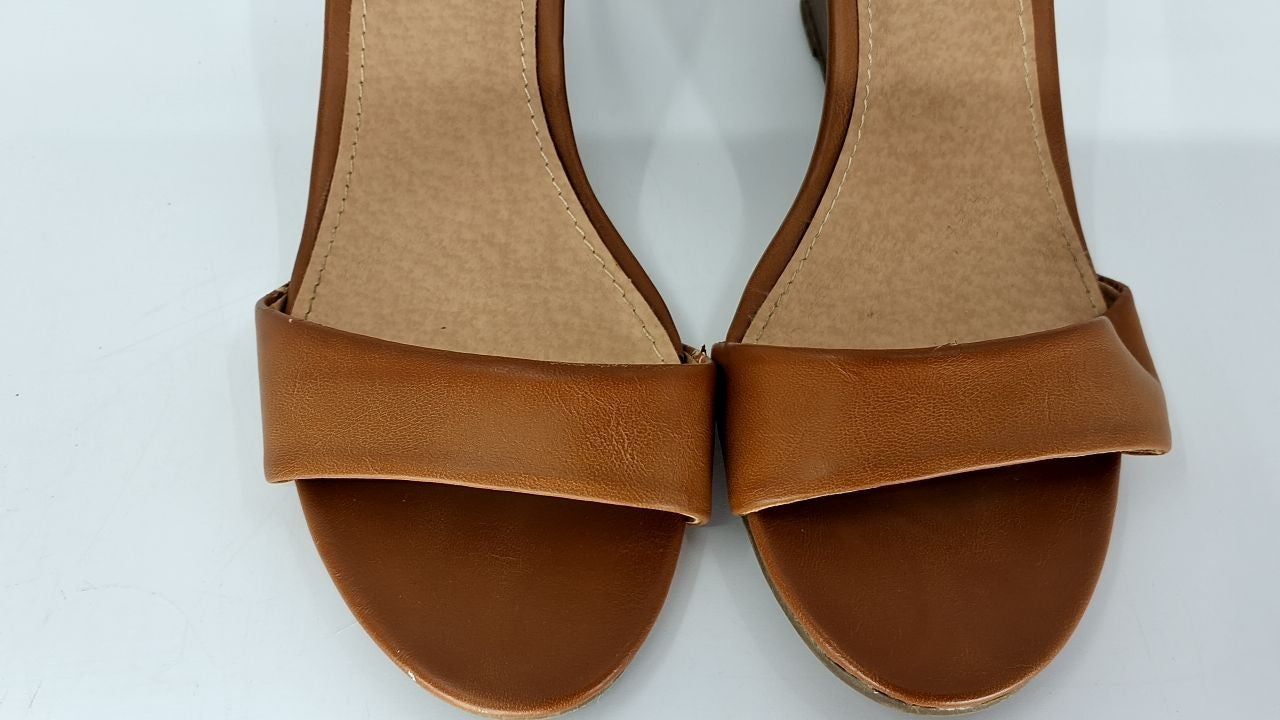 IDIFU 3 Inch Wedge Sandals, Women's Size 6, Ankle Strap, Nude Pu