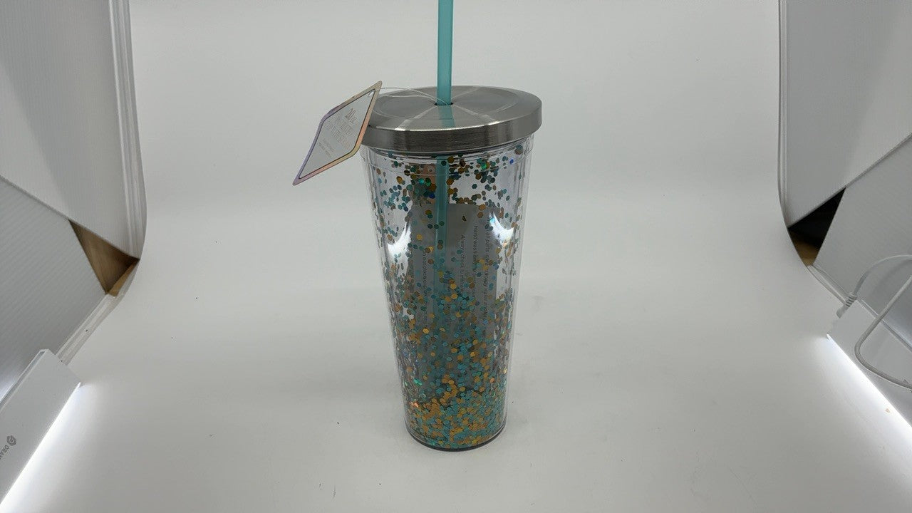 20 oz Glitter Tumbler w/ Straw - Double Wall Insulated - Scooby Doo