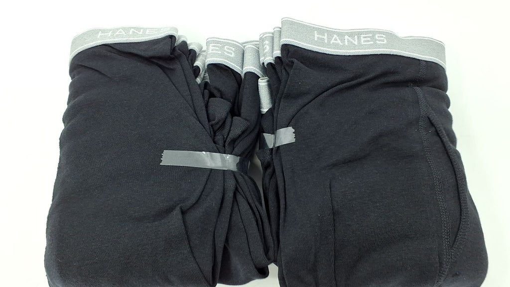 Hanes 12 Pack Men's Underwear - Black Boxer Briefs, Small, Moisture-Wicking