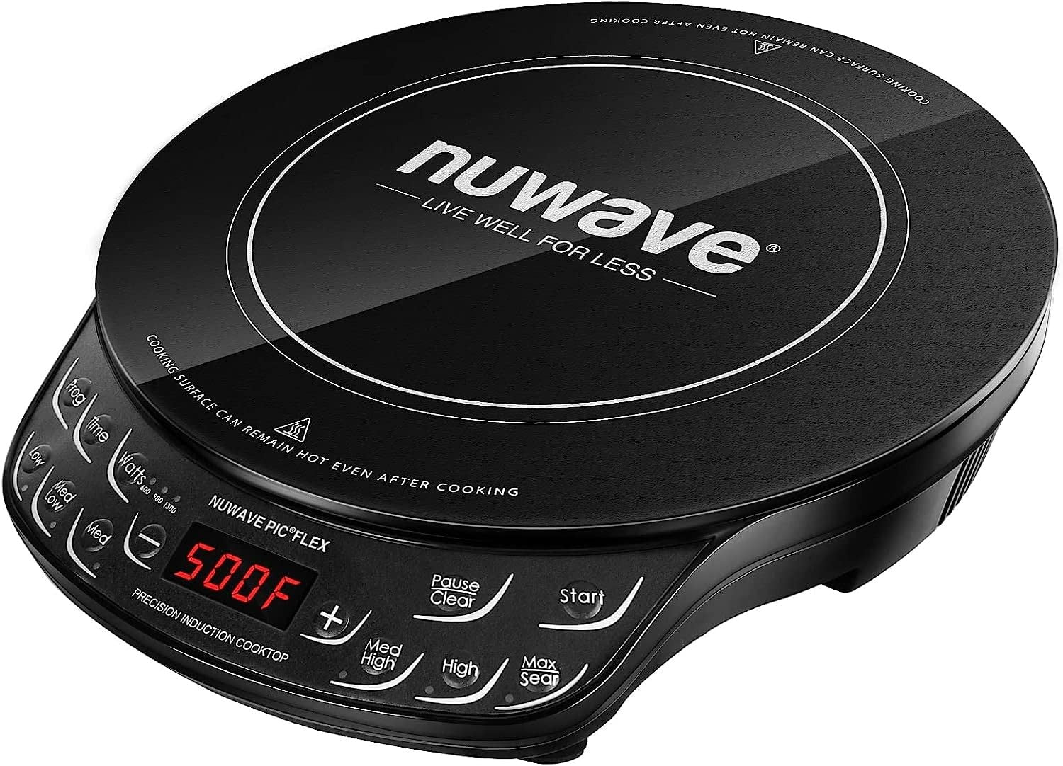Induction Cooktop Nuwave Flex 10.25in Ceramic Glass 3 Wattage Settings Black