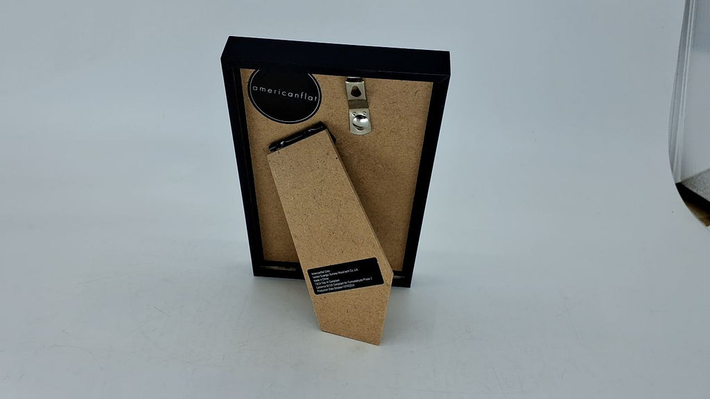 3x5 Black Frame - Crystal-Clear Glass, Modern Design, Tabletop Display