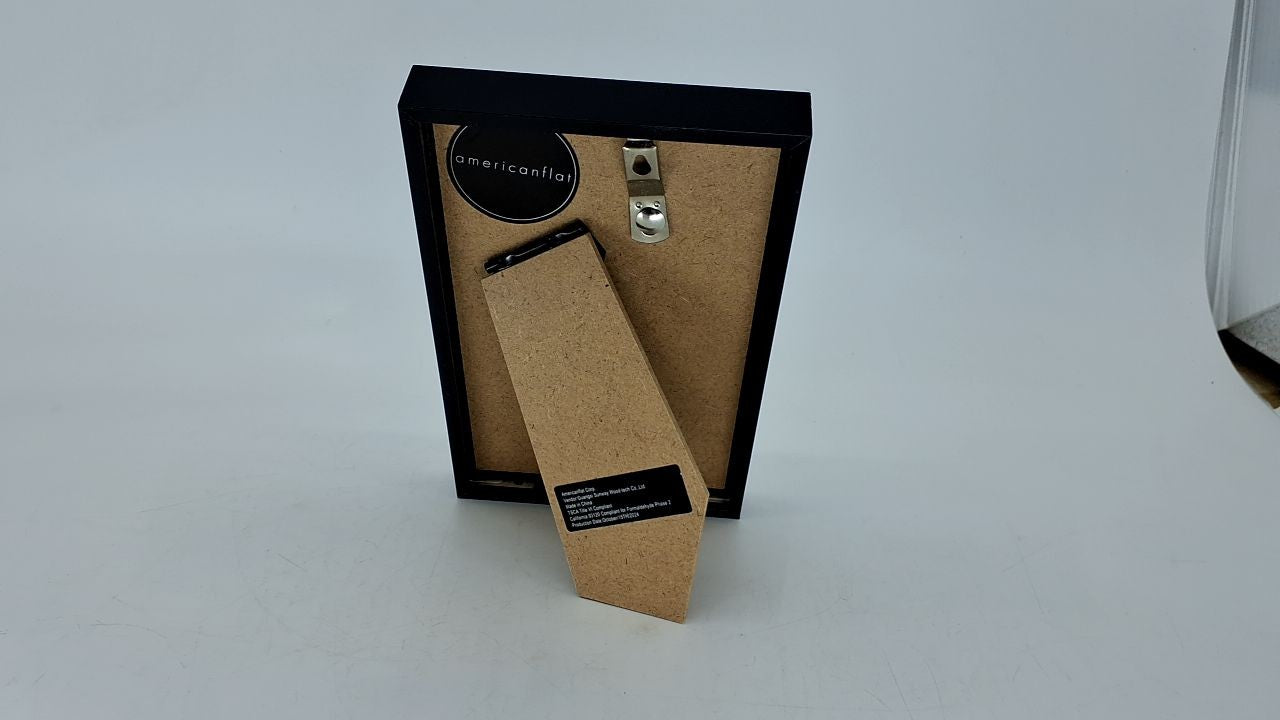 3x5 Black Frame - Crystal-Clear Glass, Modern Design, Tabletop Display