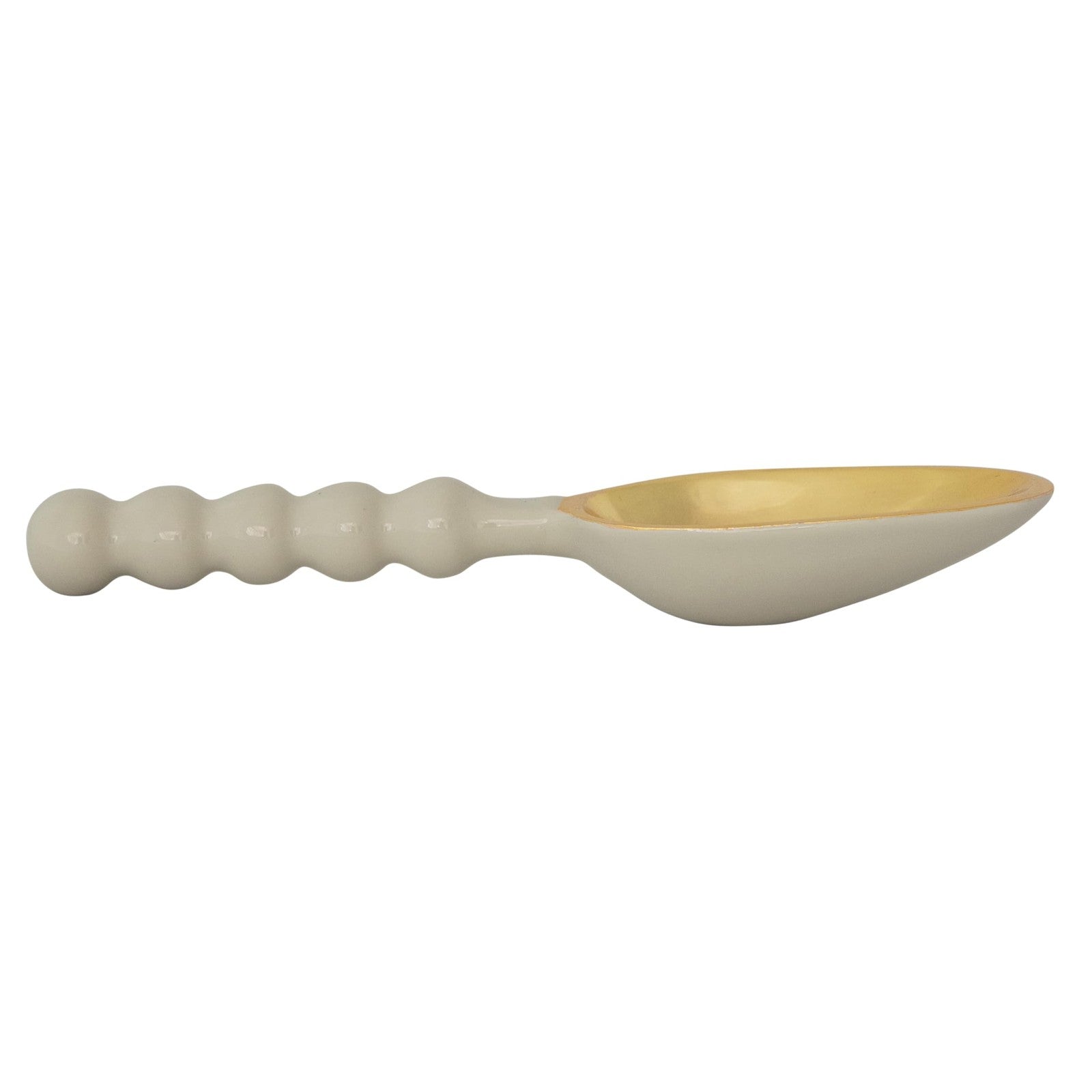 Stylish Enameled Scoop, Gold & Mint, 7.5in Aluminum w/ Ball Handle