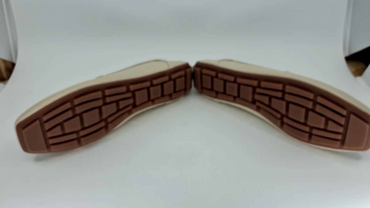 Comfortable Women's Beige Loafers, Slip On, Square Toe, Lightweight