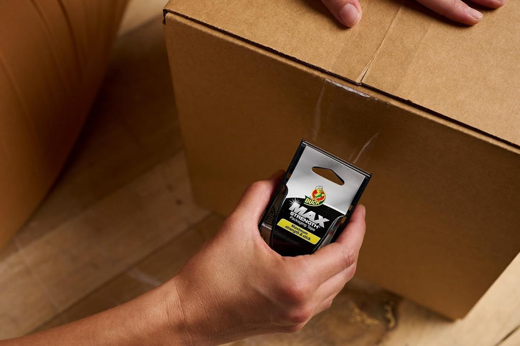 Duck Max Strength Clear Packing Tape 6 Rolls 1.88in x 22yds w/ Dispensers