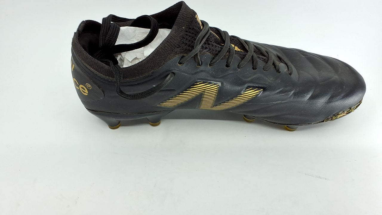 New Balance Men's 442 Elite FG V2 Soccer Shoe, Black/Gold Metallic, 8