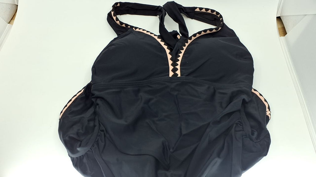 B2prity One Piece Swimsuit Women's Tummy Control Ruched Medium Black