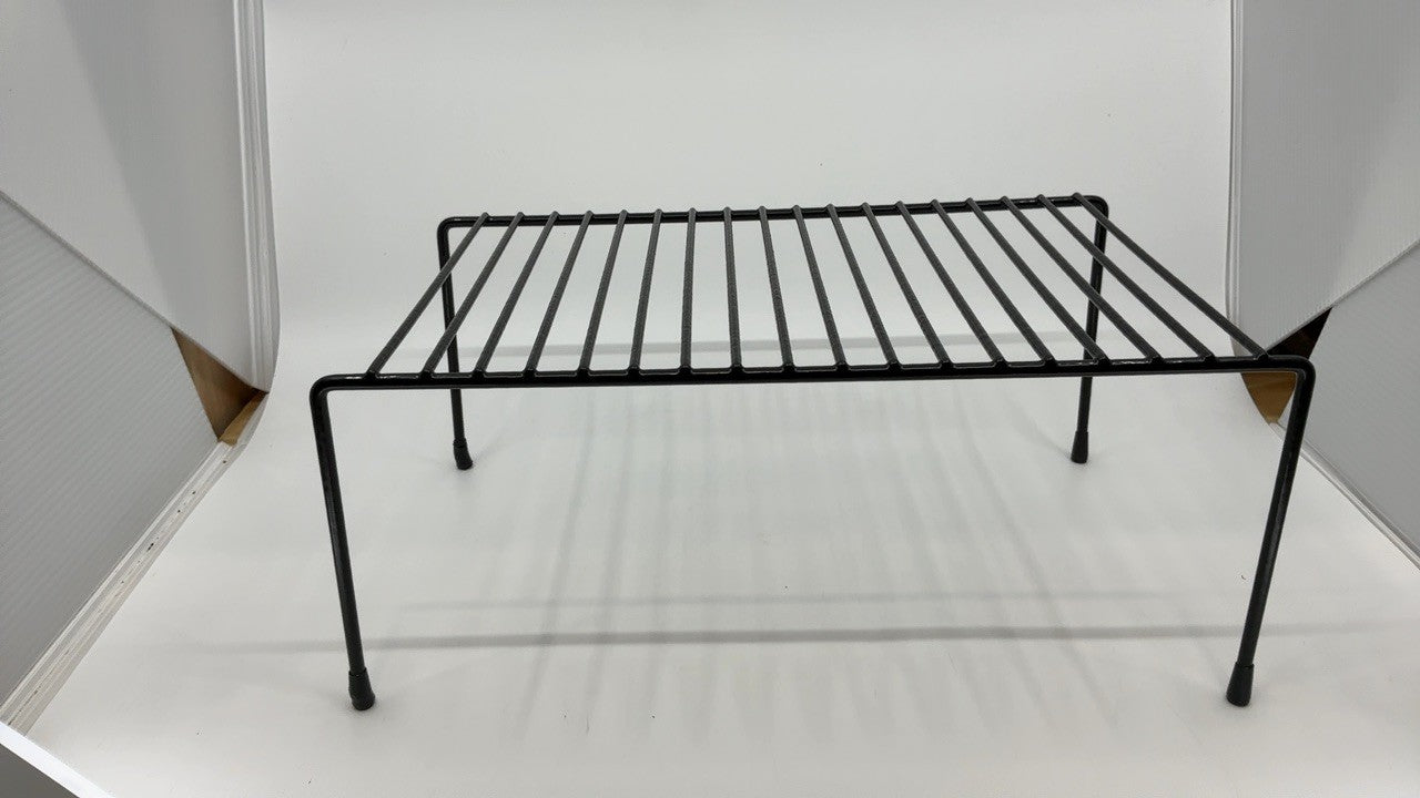 Kitchen Organizer Shelf, Black Steel, 8.5 x 13.25 in, Medium Size