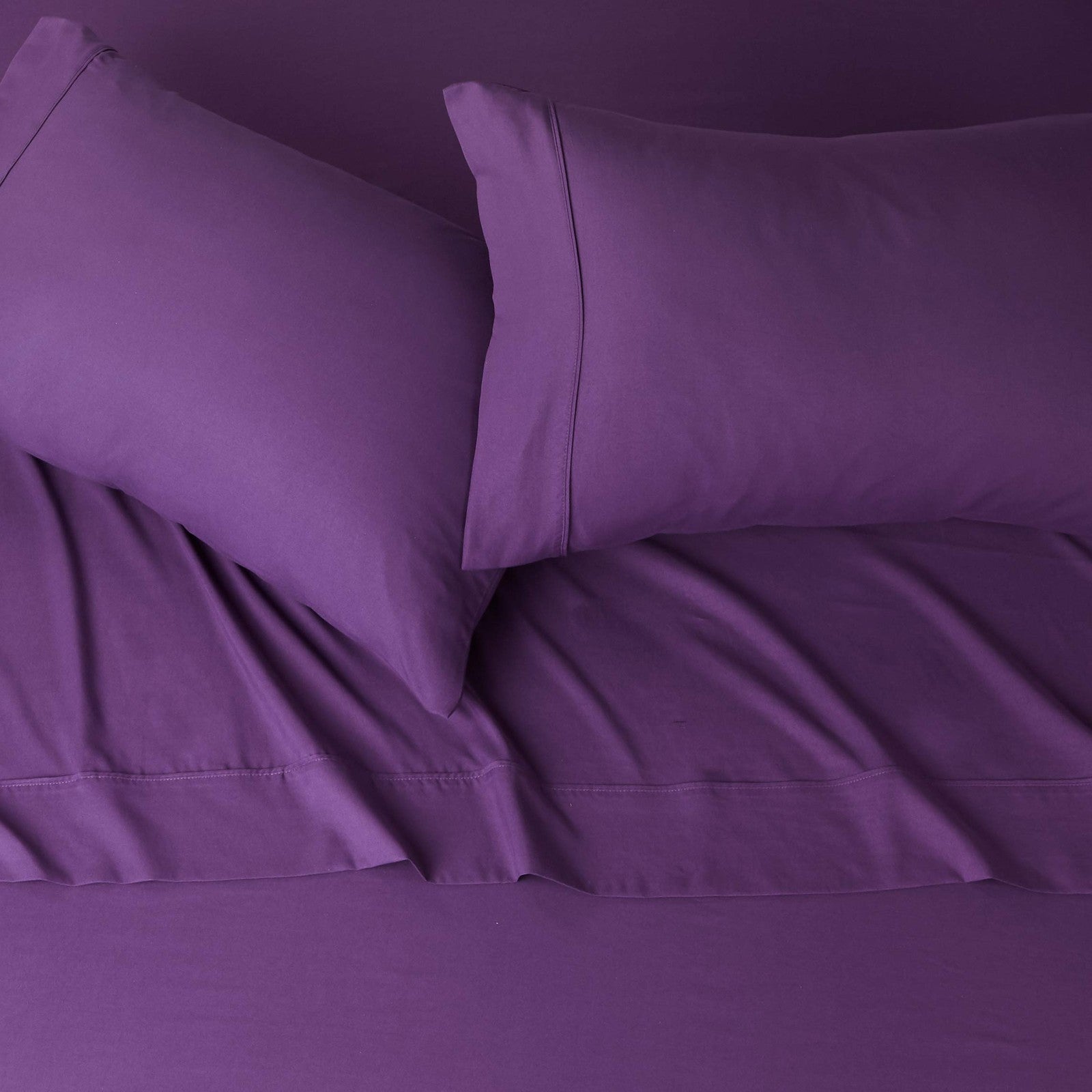 Lightweight Microfiber Bed Sheets Set, Queen, 14-Inch Deep Pocket, Plum