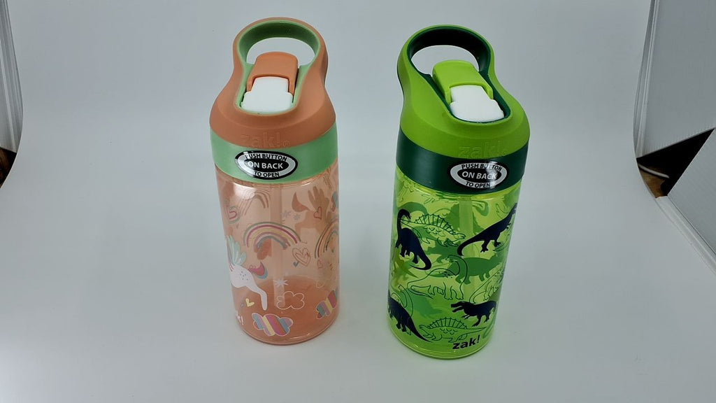 Kids 16oz Water Bottles, Unicorn & Dino Camo, Durable & Leak-Proof, 2 Pack