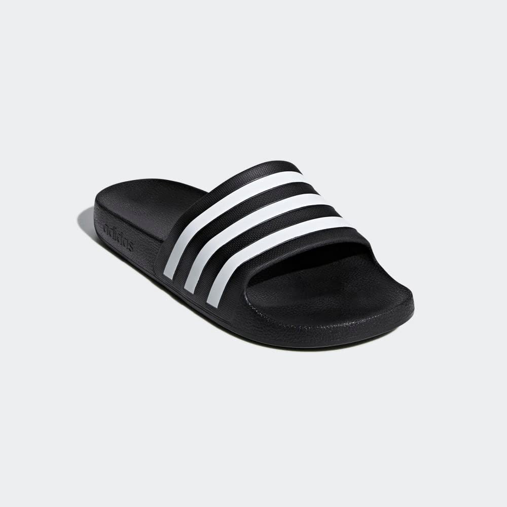 adidas unisex-adult Adilette Aqua Slides Black/White/Black 8