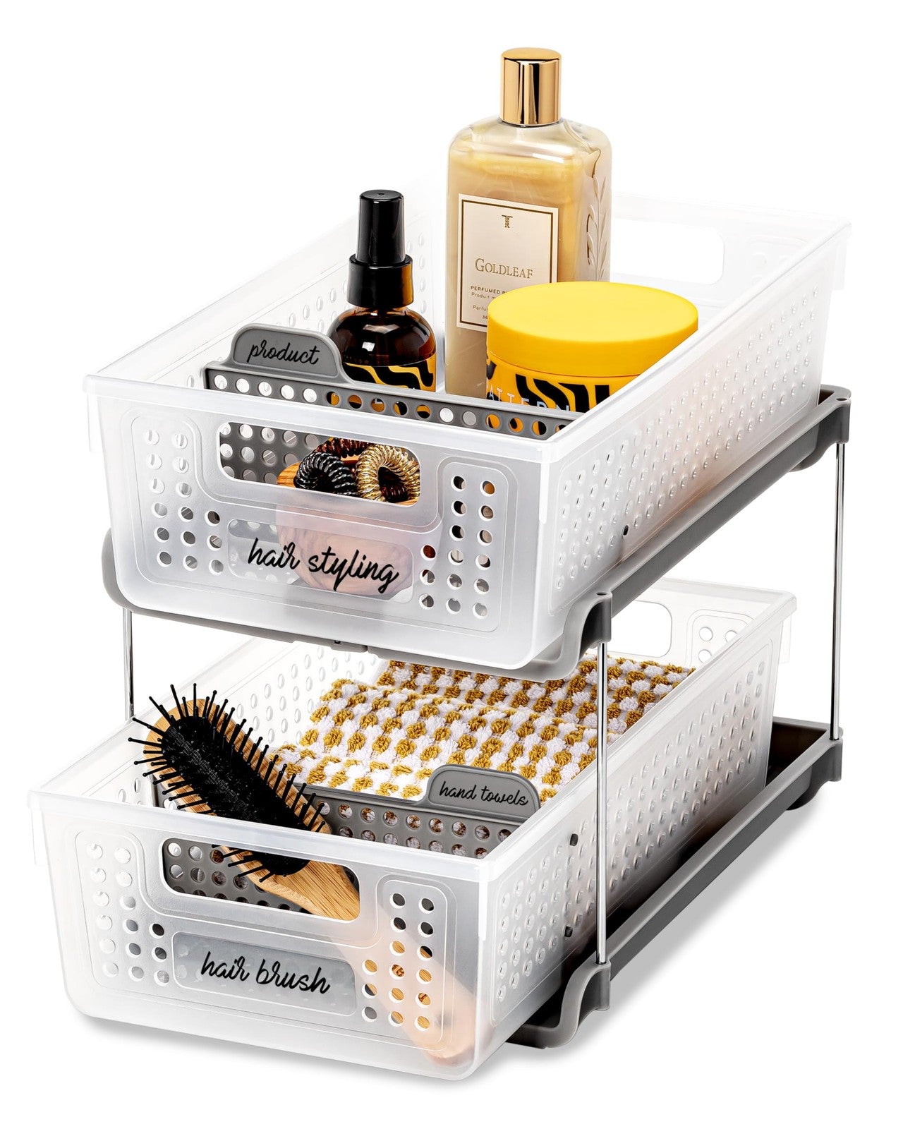 madesmart Antimicrobial 2 Tier Organizer, Pack of 1, Frost