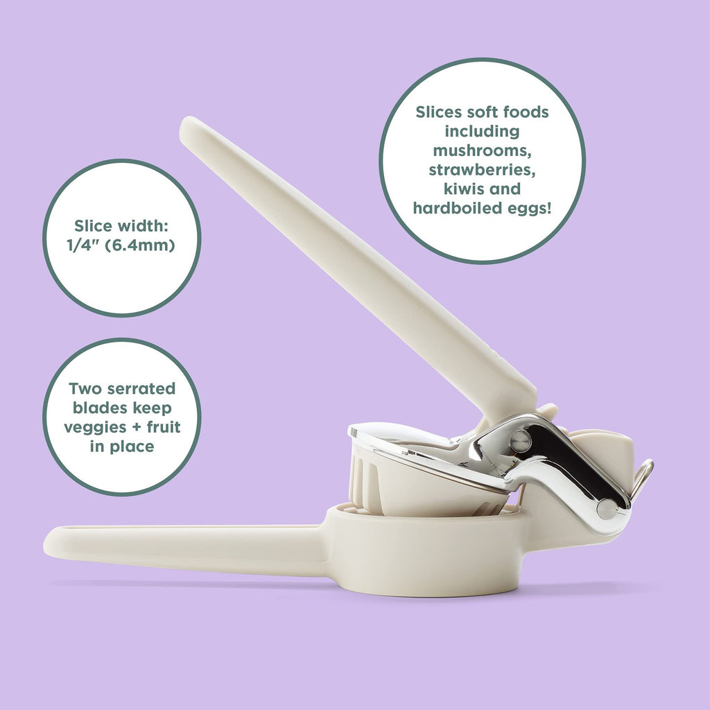 Chef'n FreshForce Slicer - Easy Handheld Tool for Fruits & Veggies, Taupe