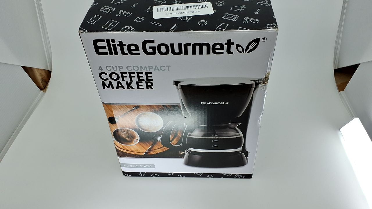 Automatic 4-Cup Coffee Maker Black w/ Reusable Filter & On/Off Switch