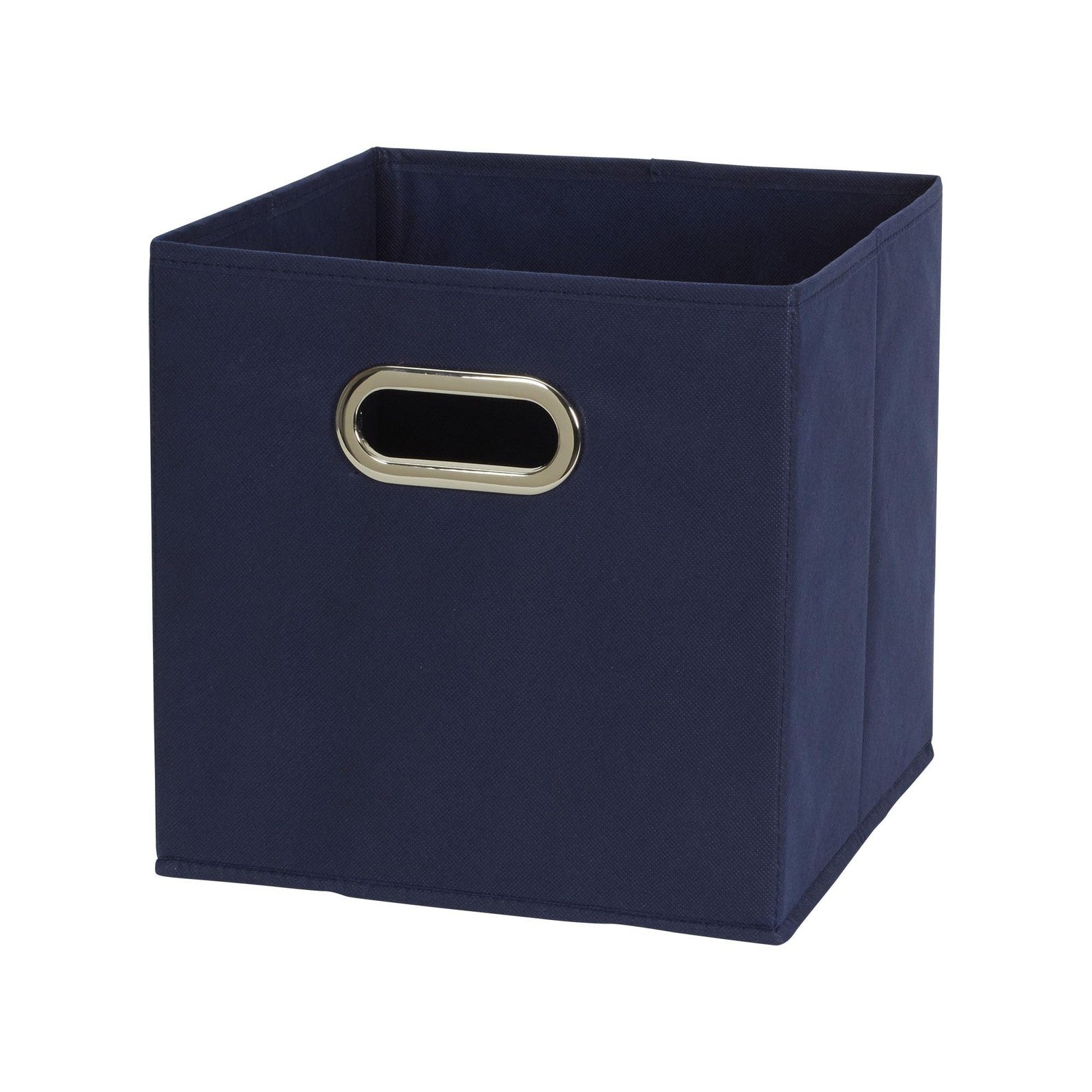 Set of 6 Navy Fabric Storage Bins w/ Handles, 11in - Foldable Cubes