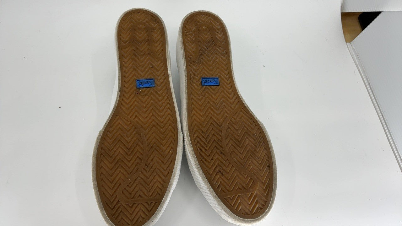 Keds Women's Jump Kick Duo LACE UP Sneaker, White/Gold Leather, 8