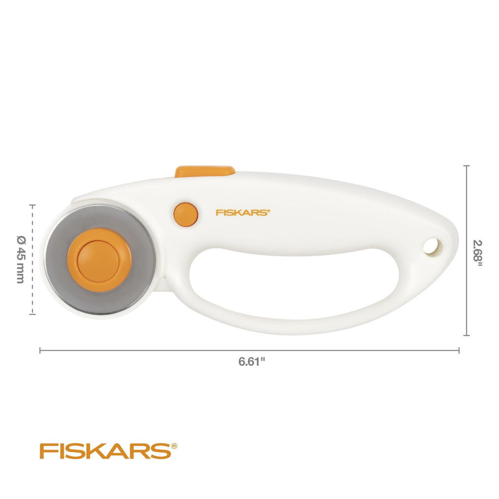 Fiskars 45mm Rotary Cutter, Premium Steel Blade for Crafts & Sewing