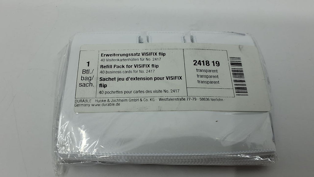 40 Transparent Business Card Sleeves, Holds Two Cards Each, Fits 2.875" x 4.125"