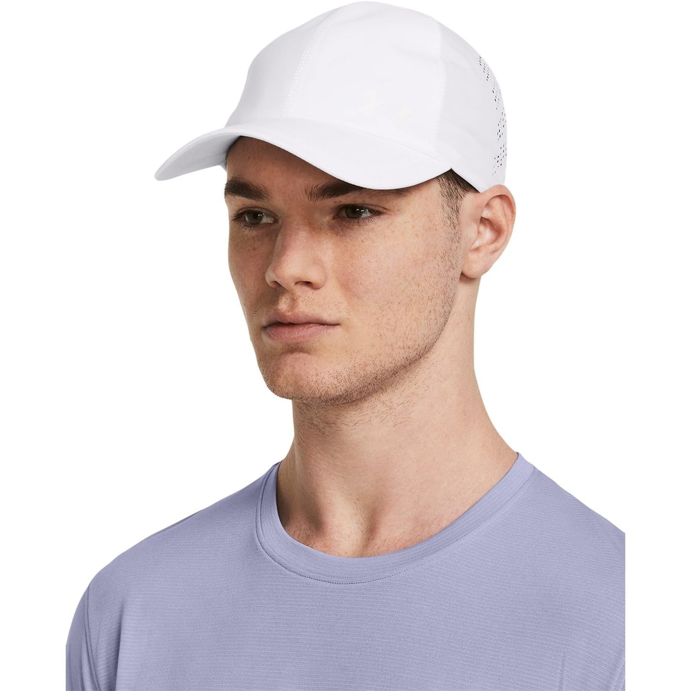 Men's Iso-Chill Launch Run Cap, White/Reflective, One Size Fits Most