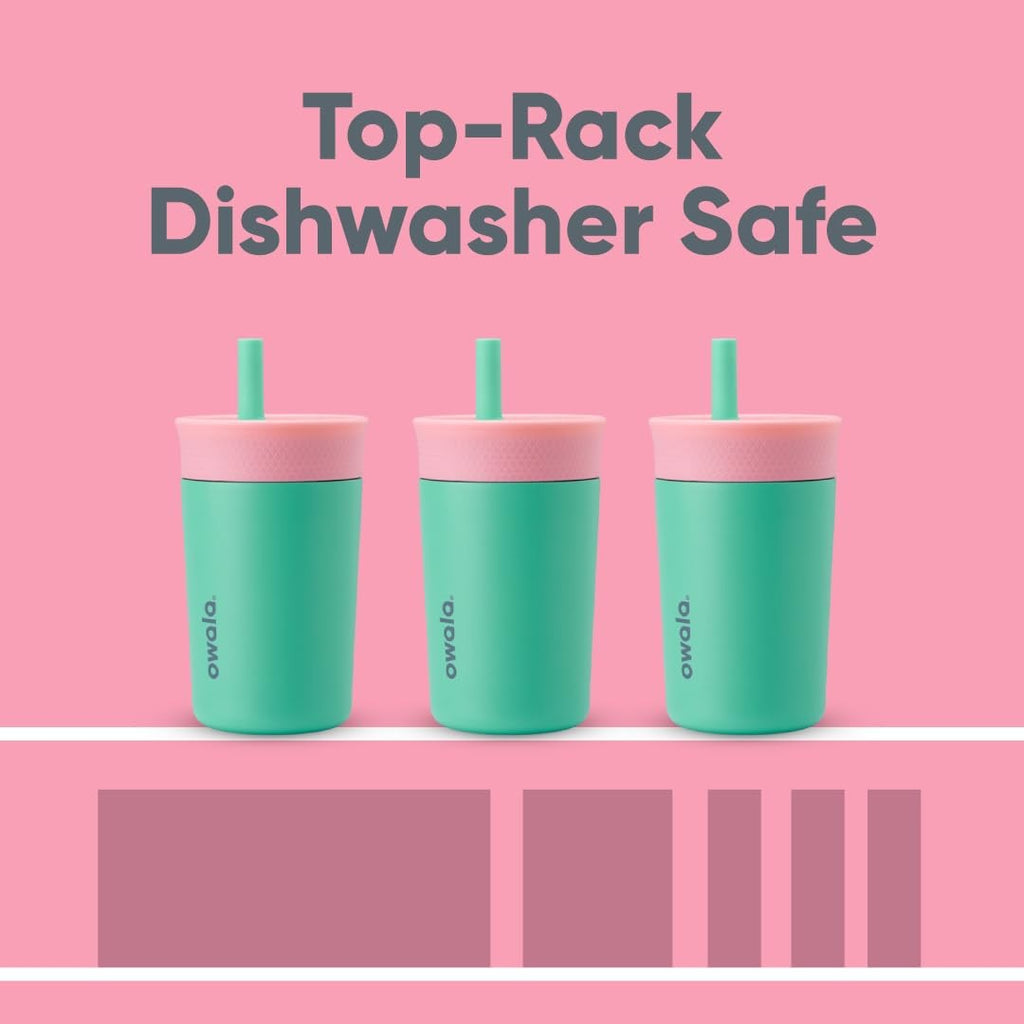 Owala Kids Insulated Tumbler 12 Oz Pink & Teal Spill Resistant