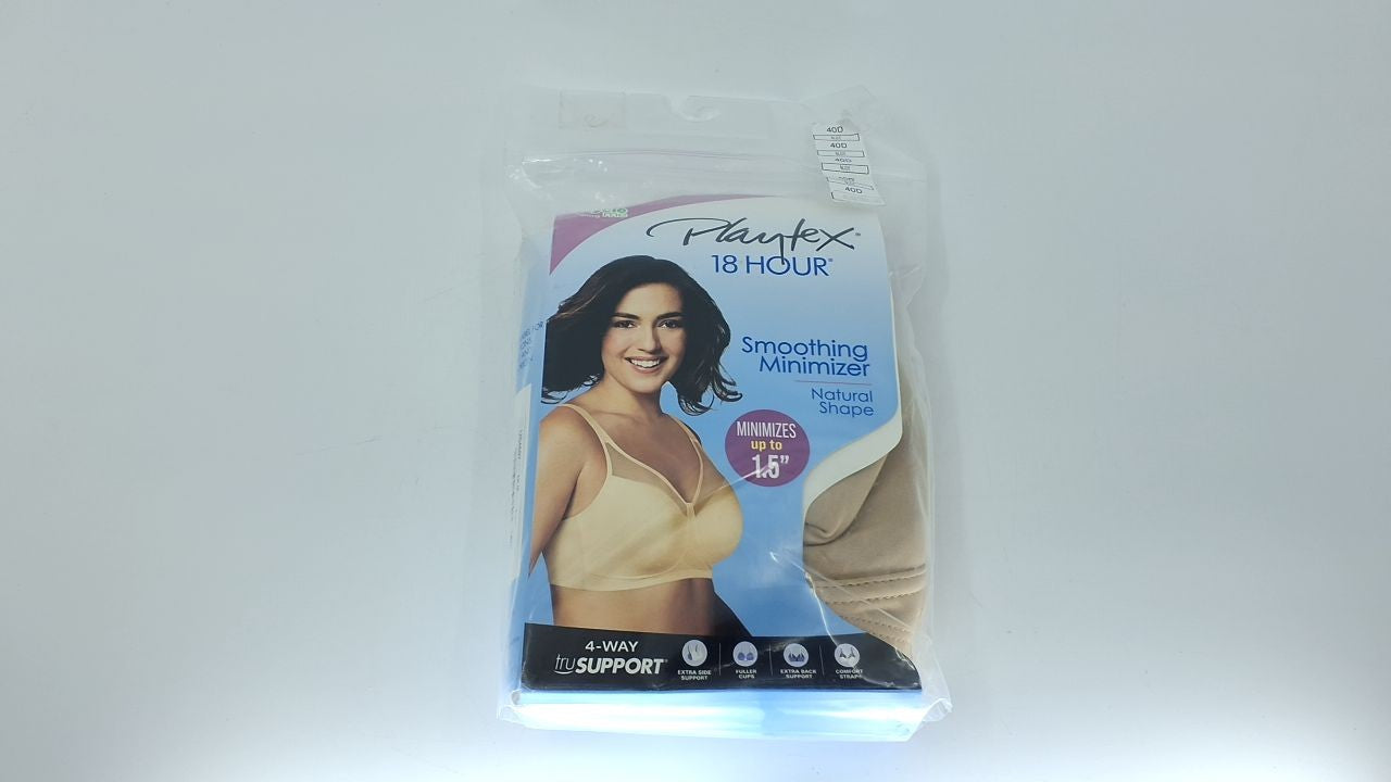 PLAYTEX Womens 18 Hour Smoothing Wirefree Us4697 Minimizer Bra, Nude, 40D US