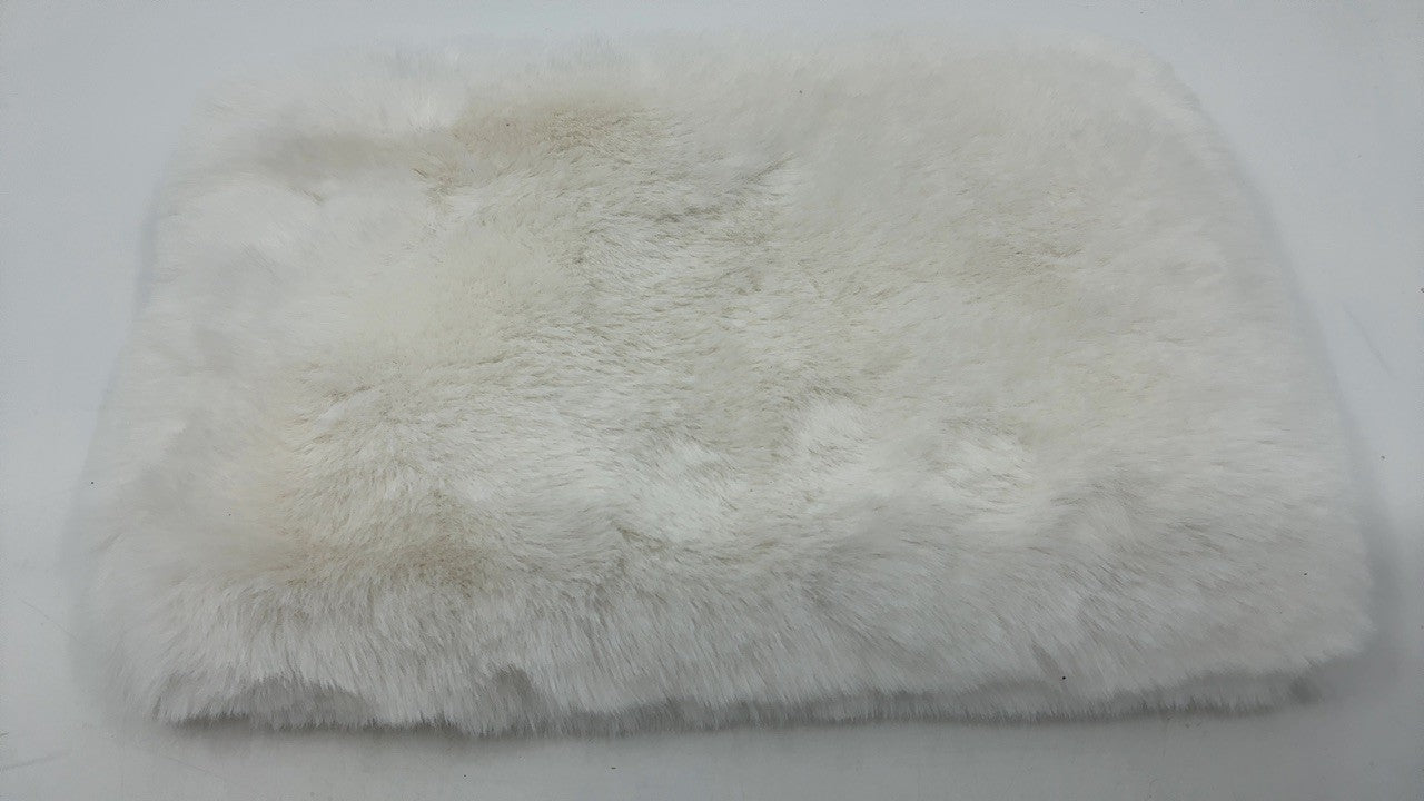 Faux Raccoon Fur Purse w/ Chain Strap for Women - Rabbit White