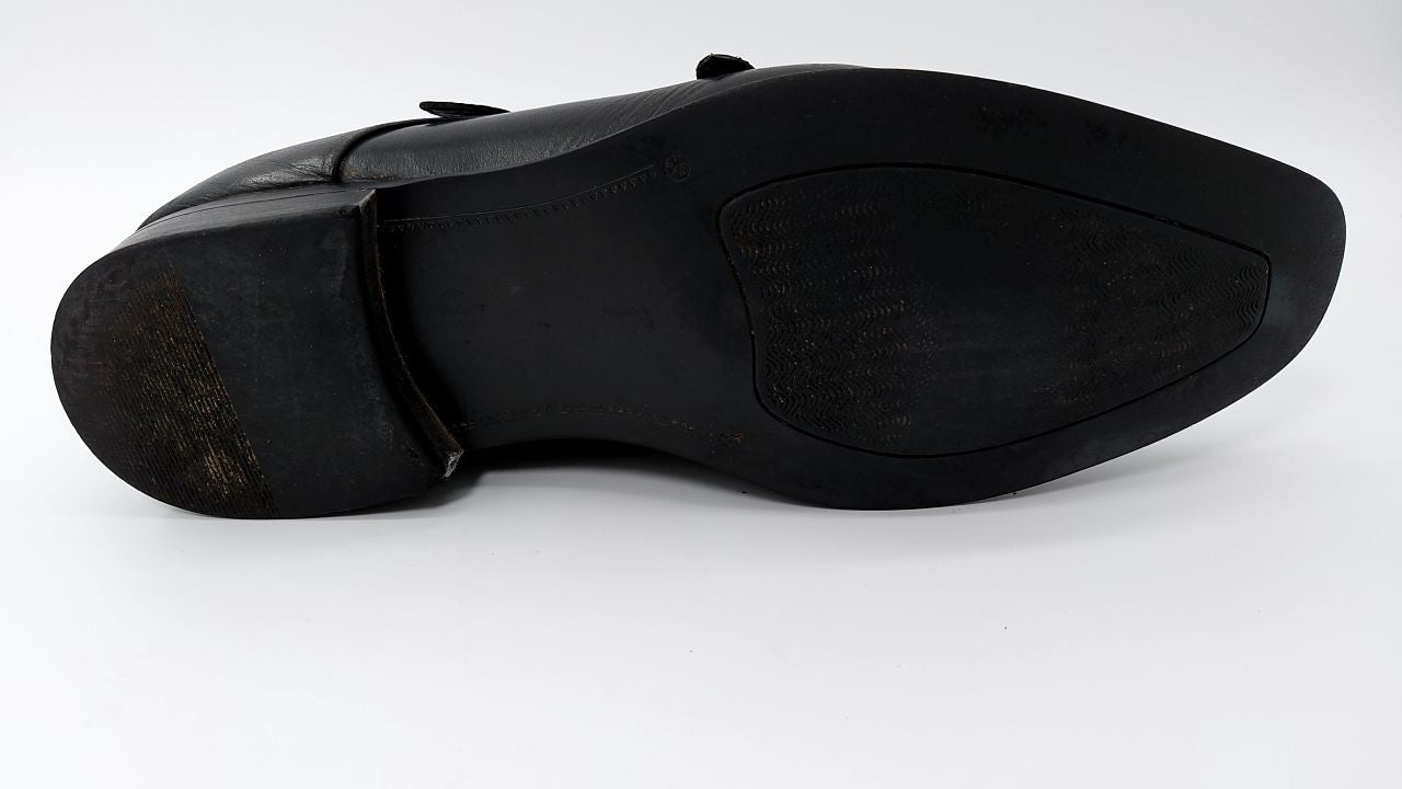 Steve Madden Men's Teon Monk-Strap Loafer, Black Leather, 11