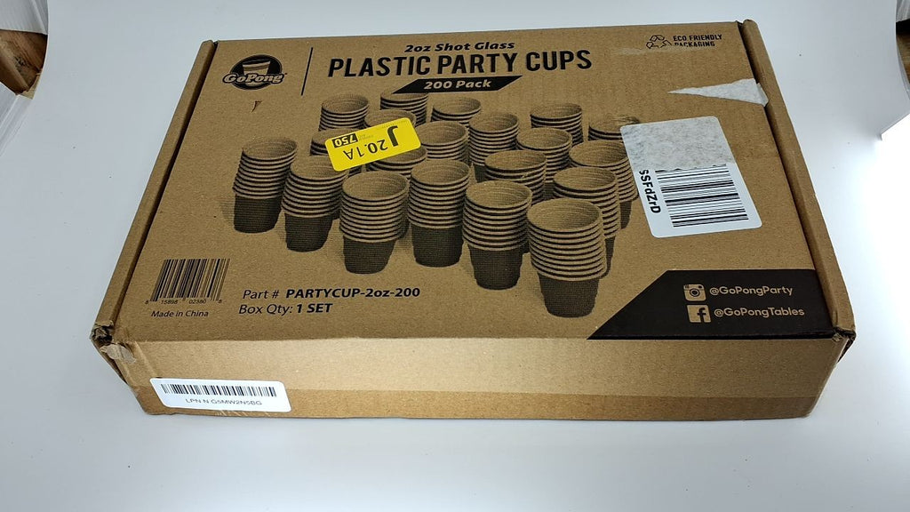 GoBig 200 Pack 2 oz Plastic Shot Cups - Mini 2oz Party Cups, Red