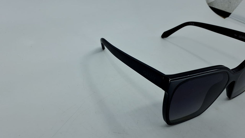 Quay Women's Polarized Sunglasses, Large Square, Black, UV Protection