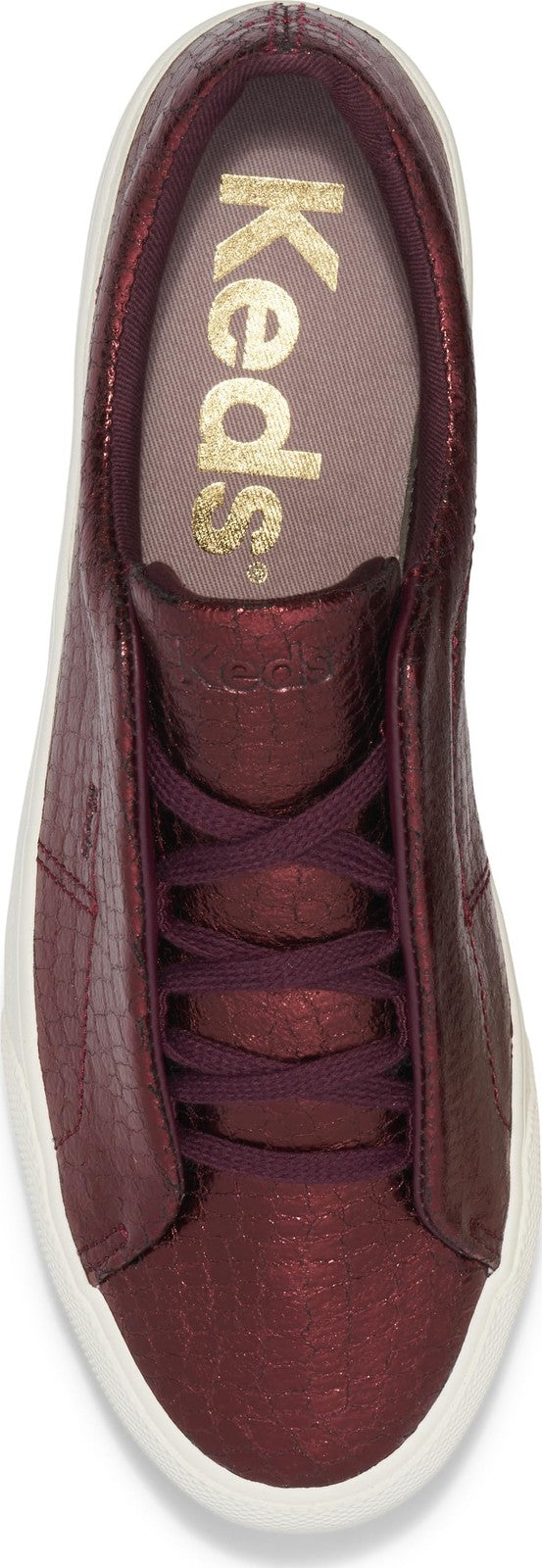 Keds Women's Remi Slip On Sneaker, Burgundy Embossed Leather, 11