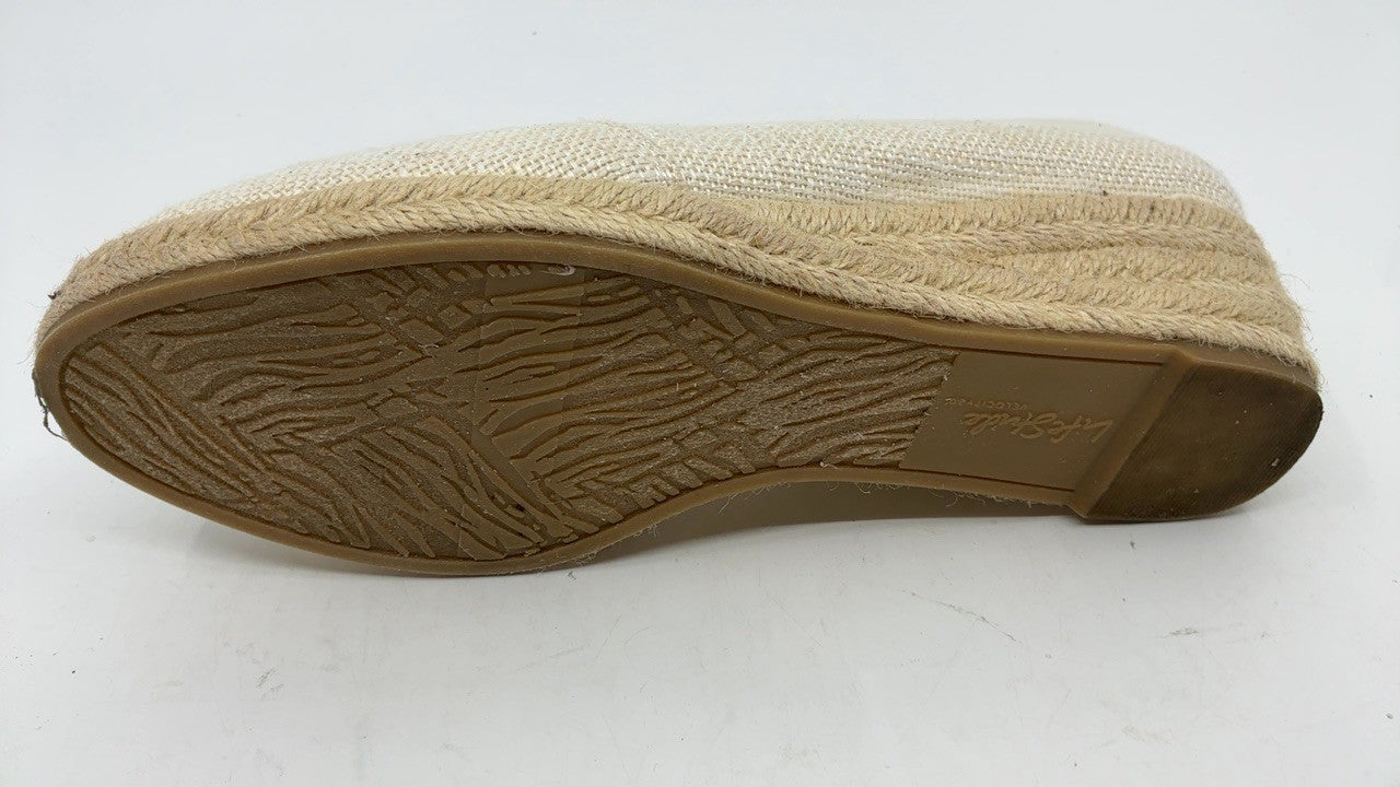 LifeStride Womens Kamilla Wedge Espadrilles Cream Linen 6 W