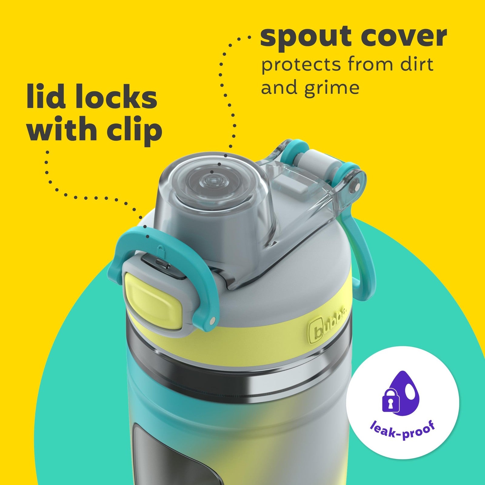 Bubba Kids Flo 16oz Water Bottle 2-Pack w/ Silicone Sleeve Light Stone Tie Dye