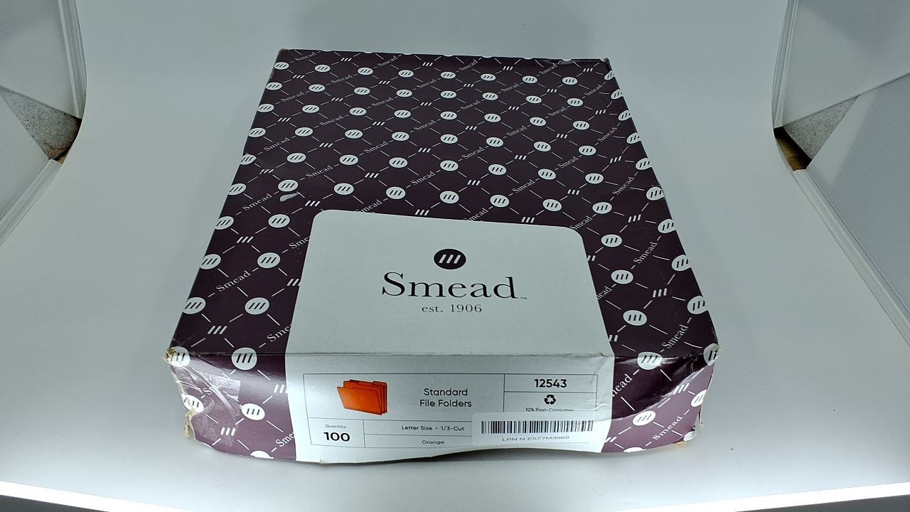 1/3-Cut Tab File Folders, Orange, Letter Size, 100 Count by Smead