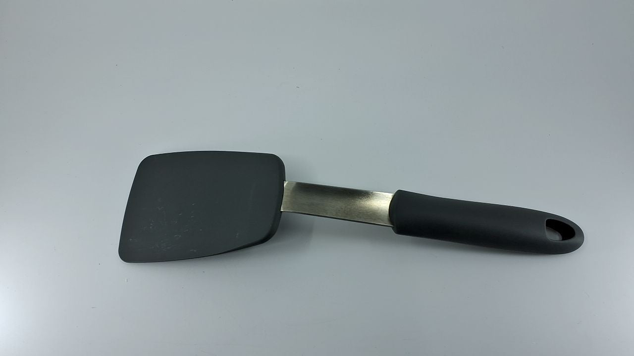 Comfy Grip 12 In Silicone Turner - Durable Gray Spatula for Cooking