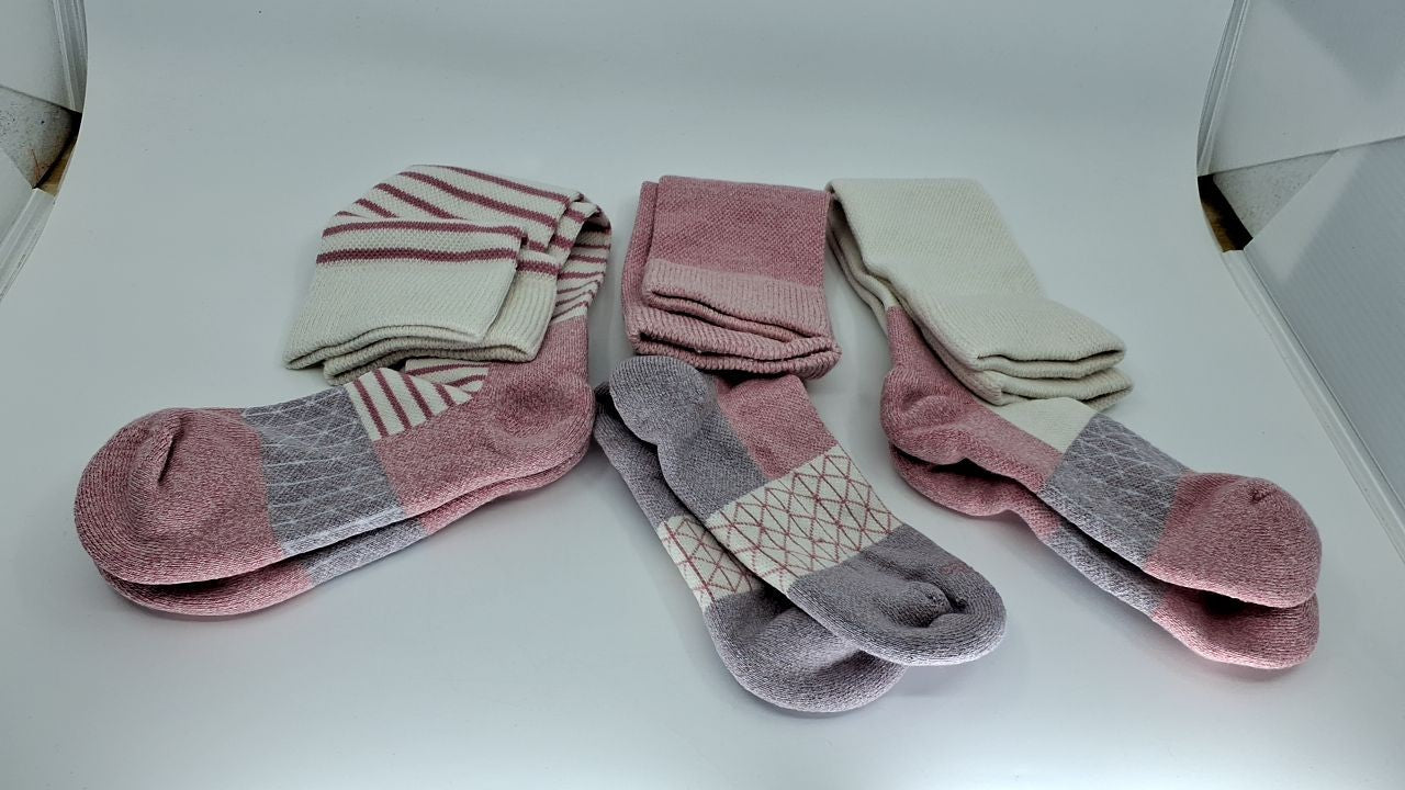 Hanes Women's 3-Pack Mild Compression Socks, Over-The-Calf, Pink/Tan/Green