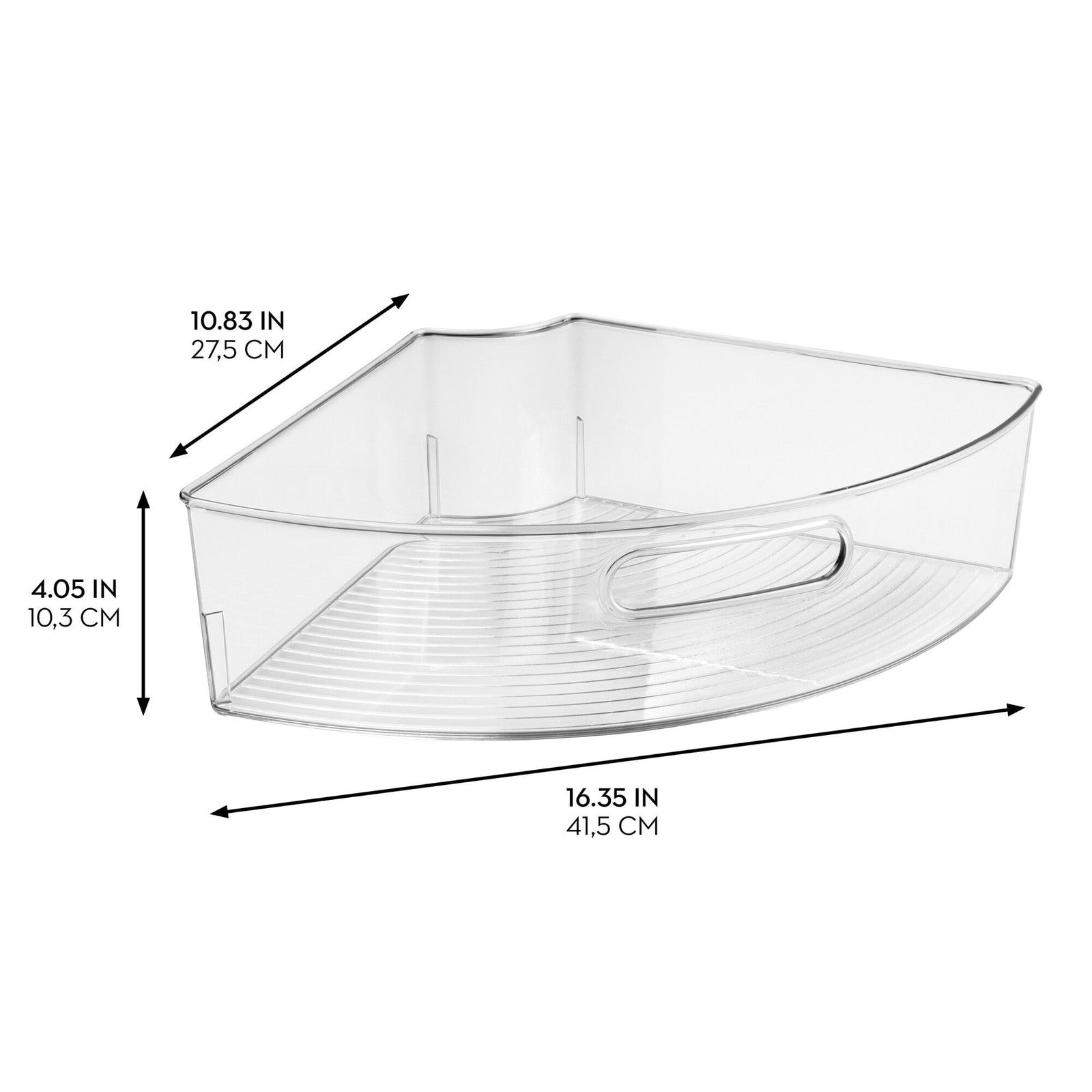 Clear 1/4 Wedge Lazy Susan Organizer Bin - Kitchen Storage