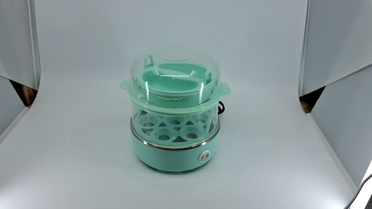 Elite Gourmet EGC1215M 14-Egg Cooker, Stainless Steel, Auto Shut-Off