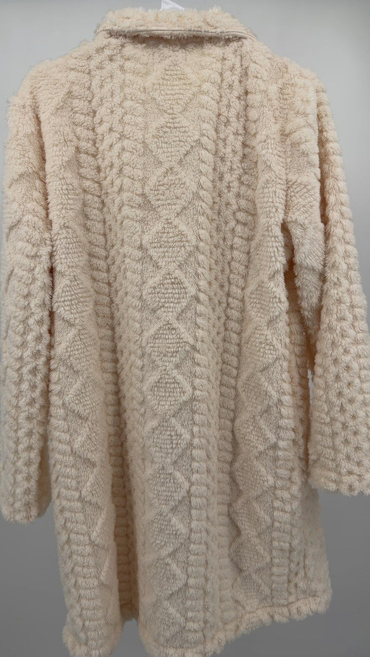 Fleece Double-Breasted Longline Coat