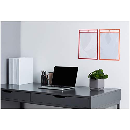 Dry Erase Ticket Holder Pockets 8.5X11, 25-Pack, Multicolored Edges