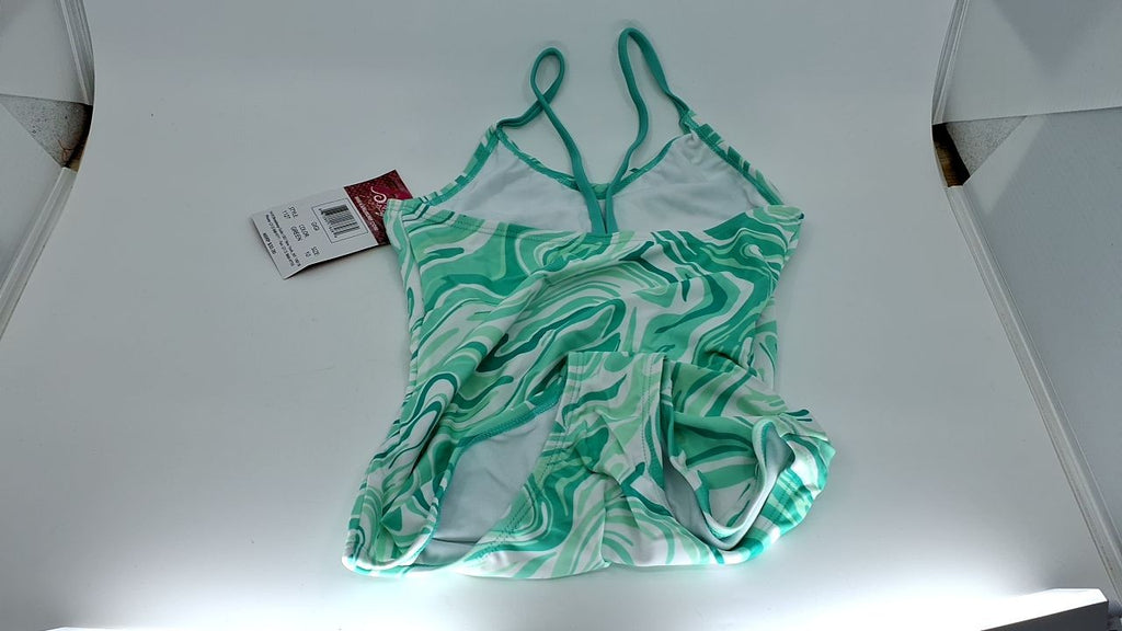 Kanu Surf Girls' Hurricane Beach Sport UPF 50+ 1-Piece Swimsuit, Gigi Green,10