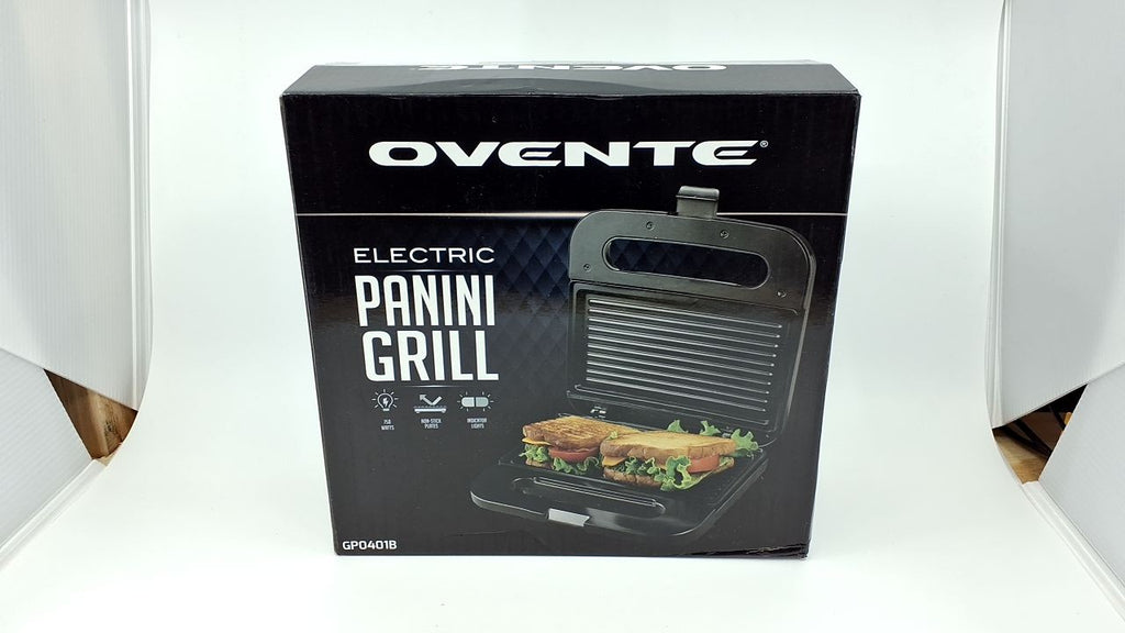 Compact OVENTE Panini Press Grill w/ Thermostat Control, Black GP0401B