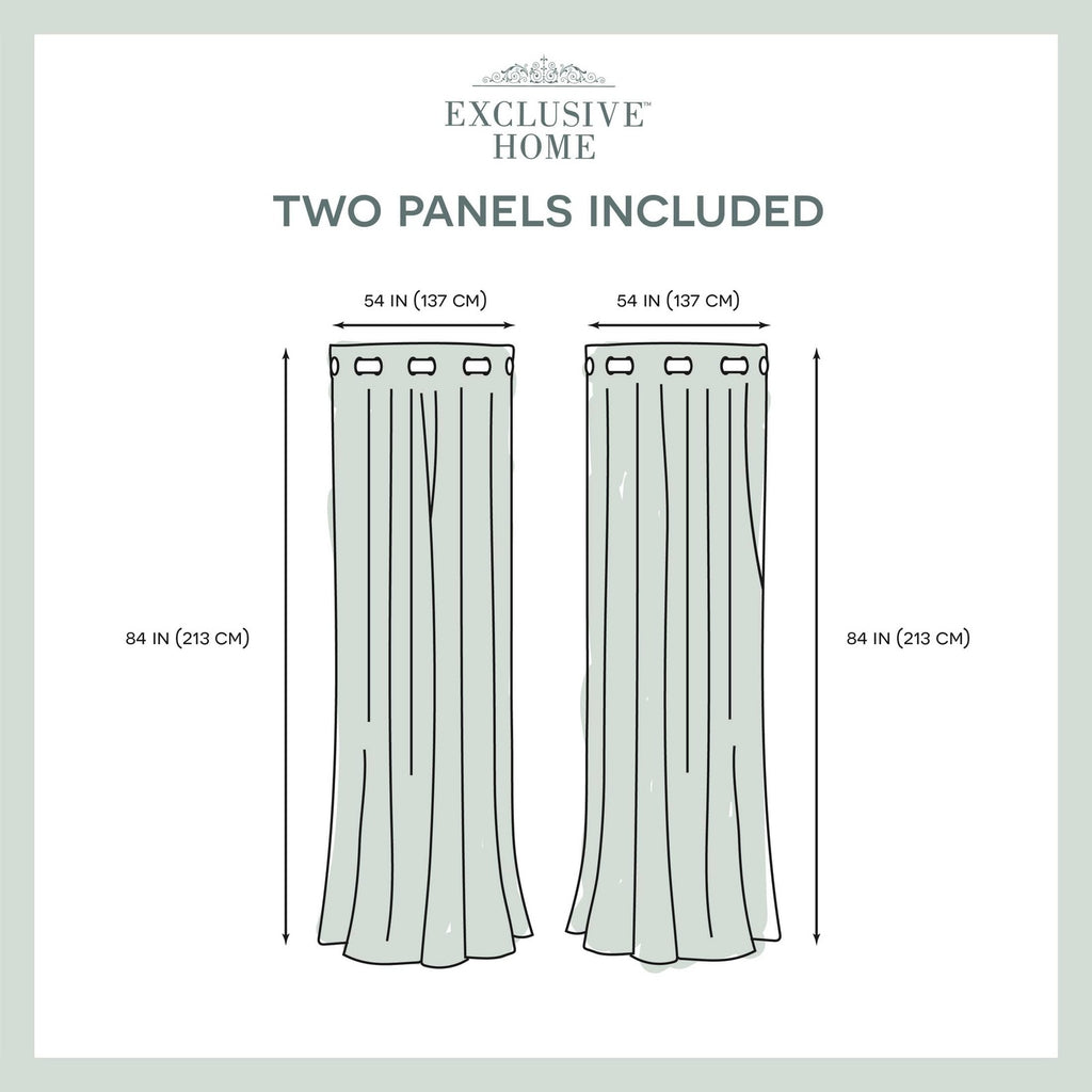 Light Filtering Linen Look Curtain Panels 54x84 Blue Teal - 2 Pack
