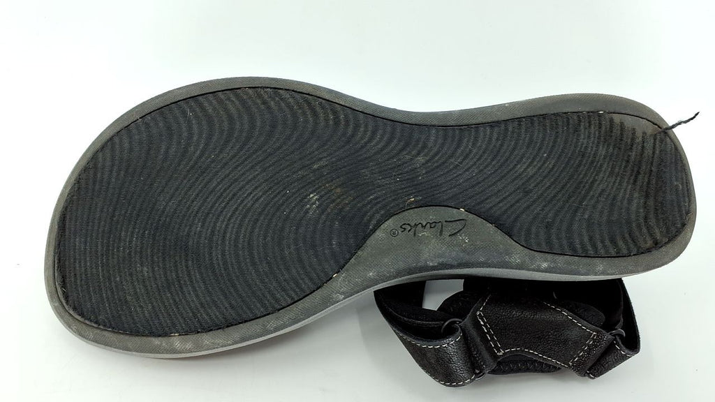 Clarks Women's Mira Bay Flat Sandal, Black Textile, 8 Wide US